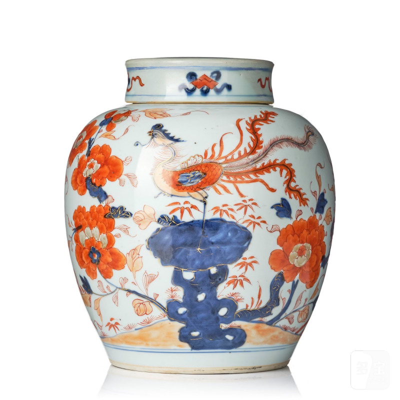 An imari jar with cover,
